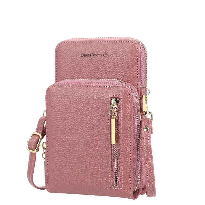 Women's Korean Style Fashion Zip One Vertical Shoulder Bags