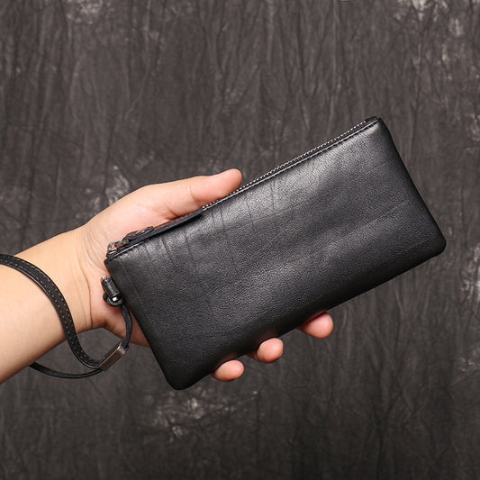 Women's & Men's Genuine Leather Clutch Long Cowhide Soft Coin Purses