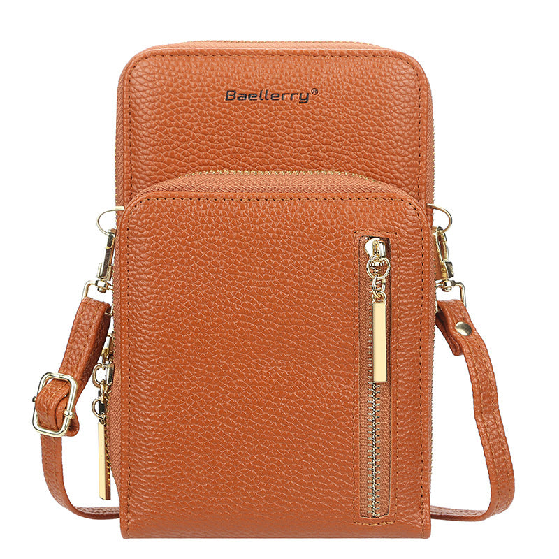 Women's Korean Style Fashion Zip One Vertical Shoulder Bags