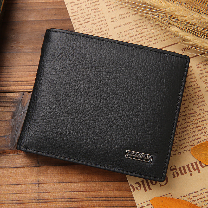 Versatile Attractive Men's Short Genuine Leather Men's Wallets