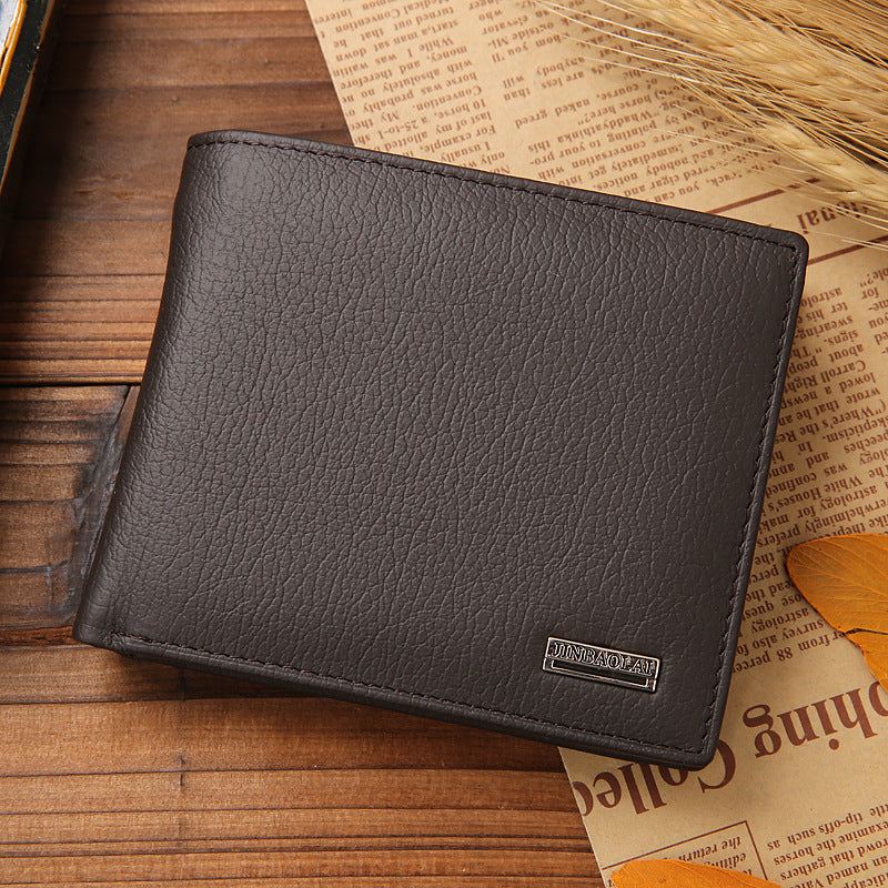 Versatile Attractive Men's Short Genuine Leather Men's Wallets