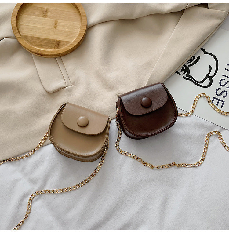 Women's Mini Fashion Chain Saddle Korean Style Shoulder Bags