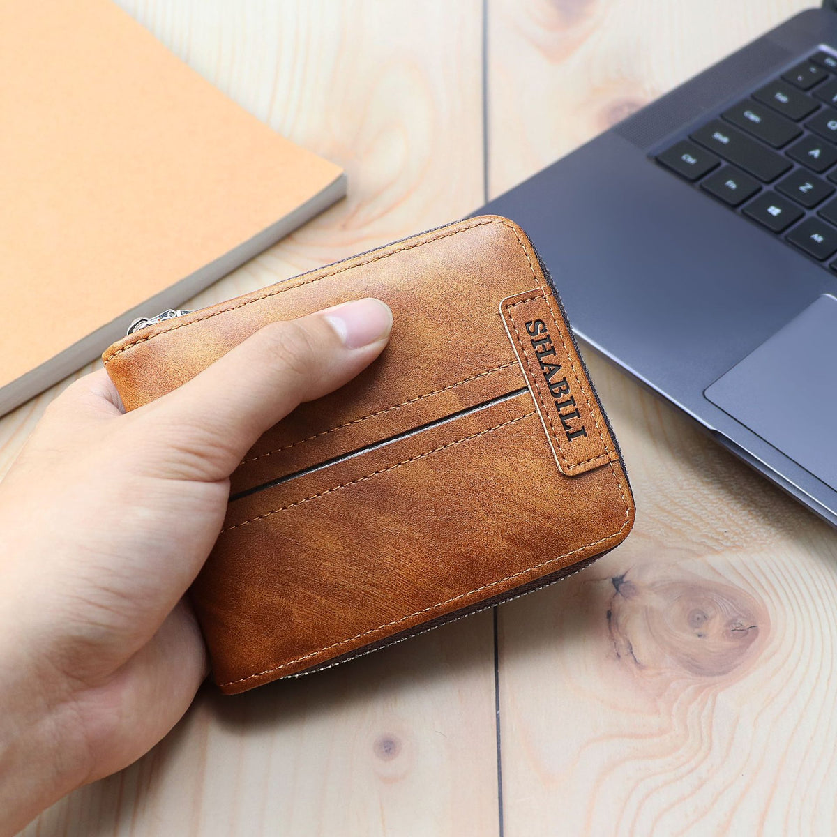 Men's Short Classic Horizontal Large Capacity Zipper Multiple Men's Wallet