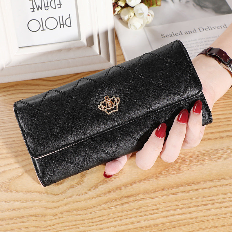 Women's Glamorous Embroidered Crown Fashion Multifunctional Ladies Wallets