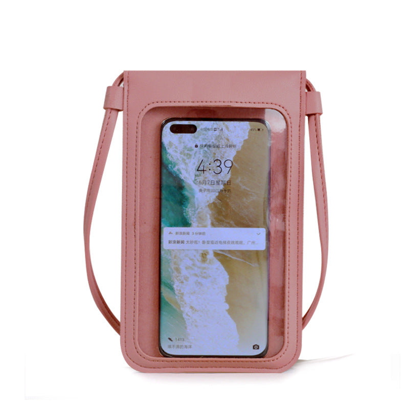 Women's Fashion Leather Touch Screen Mobile Retro Phone Bags