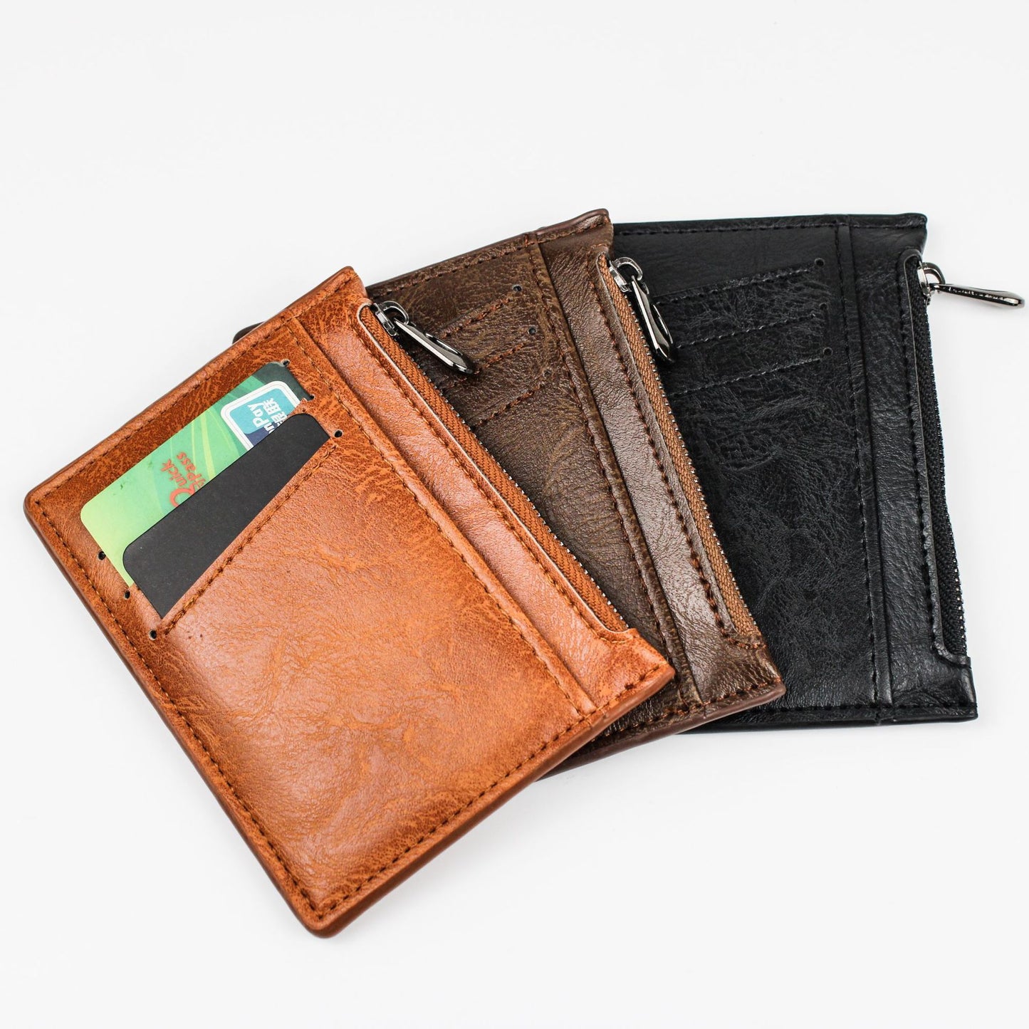 Creative Zipper Change Imitation Leather Multifunctional Card Holder