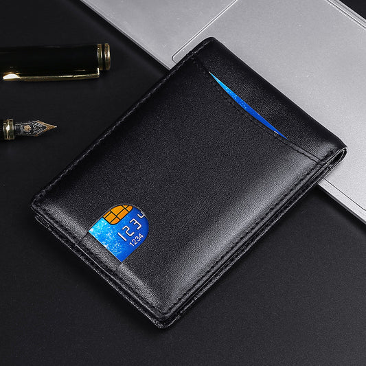 Men's Cool Fashion Leather Cowhide Clamp Men's Wallets