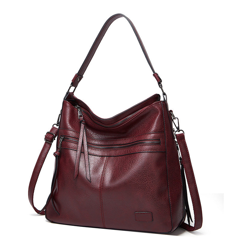Women's Spring Soft Leather Large Capacity Versatile Handbags