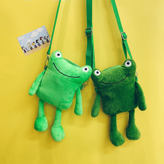 Korean Style Funny Frog Cartoon Doll Crossbody Bags