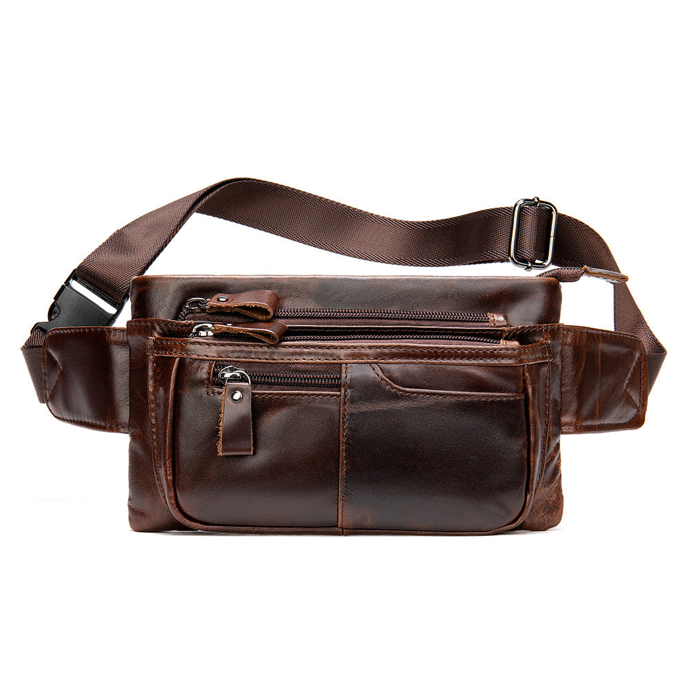 Men's Glamorous Leather First Layer Cowhide Men's Waist Packs