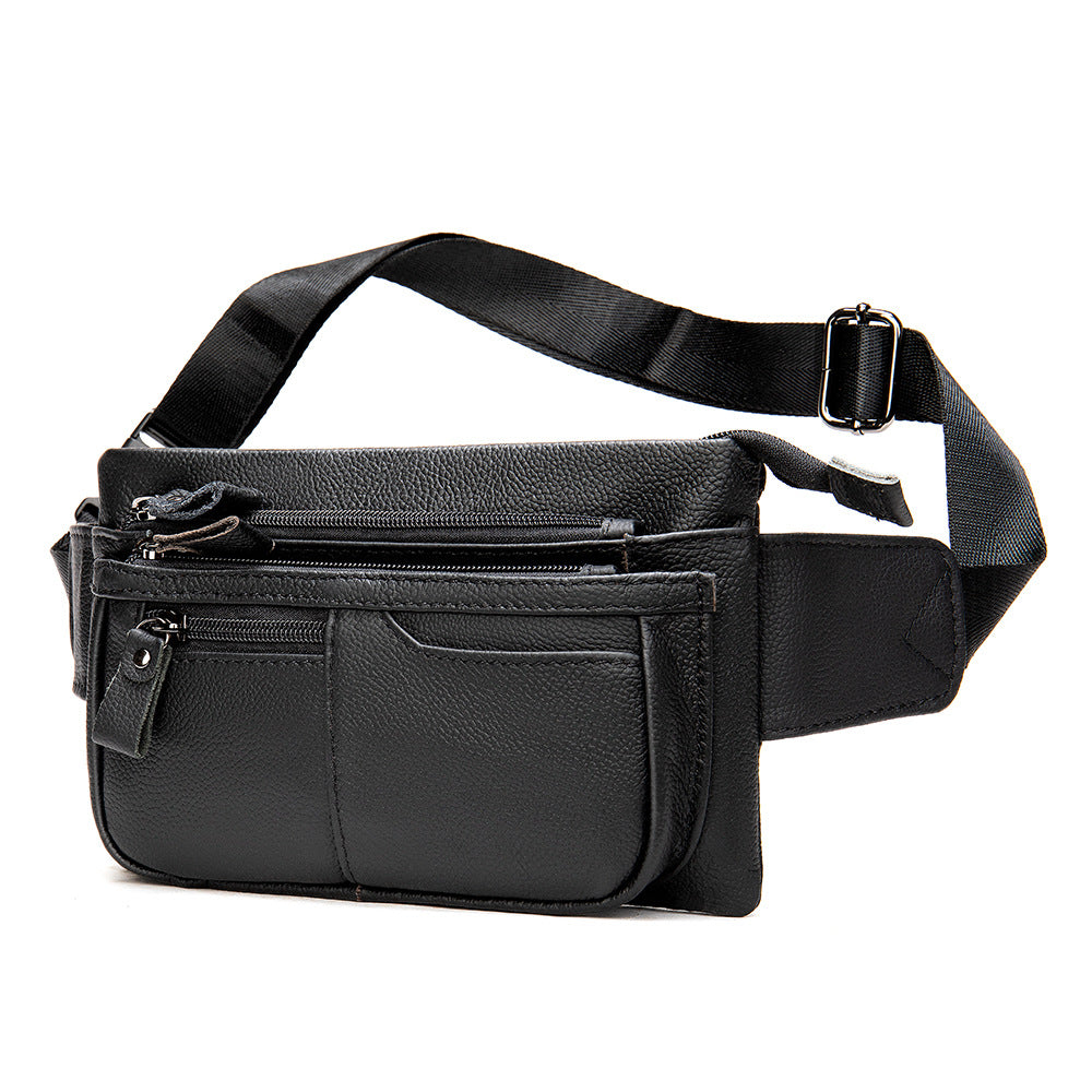 Men's Glamorous Leather First Layer Cowhide Men's Waist Packs