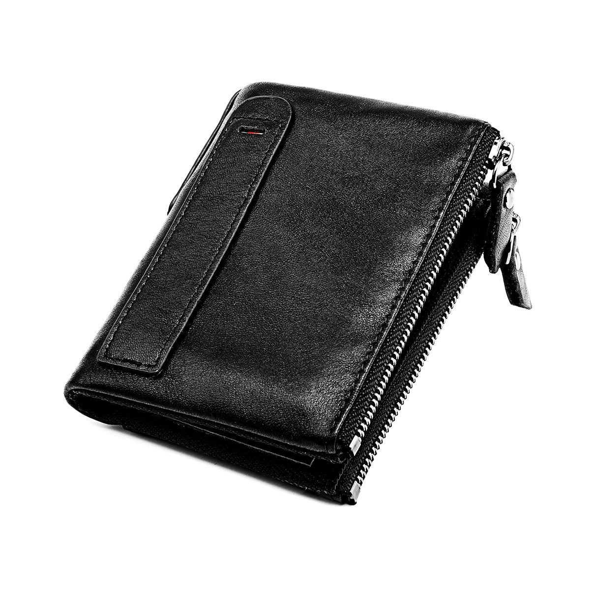 Women's Chic Clutch Leather Double Zipper Pocket Men's Wallets