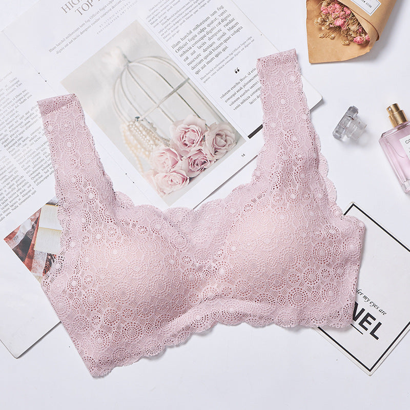 Women's Of Mind Seamless Wireless Lace Beautiful Back Everyday Bras