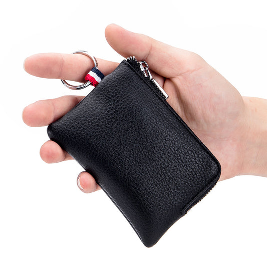 Men's Leather Mini Soft Zip Driving License Coin Purses