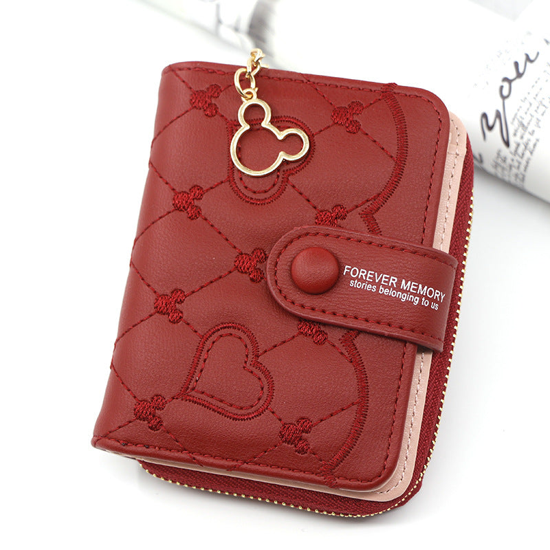 Women's Personalized Short Zipper Hasp Clutch Love Coin Purses