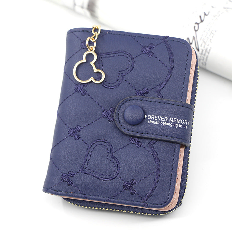Women's Personalized Short Zipper Hasp Clutch Love Coin Purses