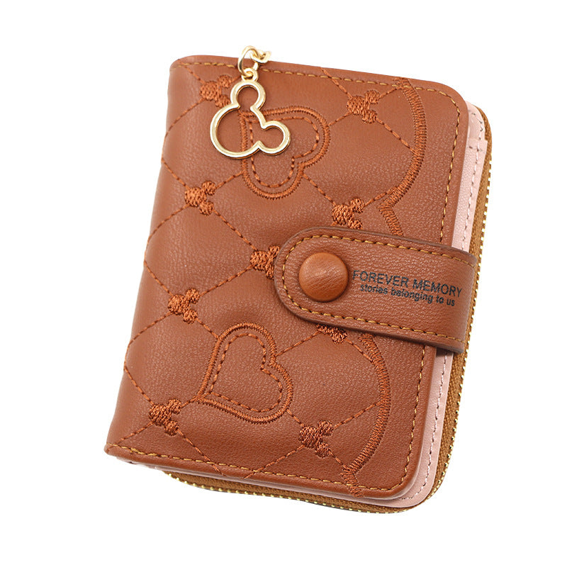 Women's Personalized Short Zipper Hasp Clutch Love Coin Purses