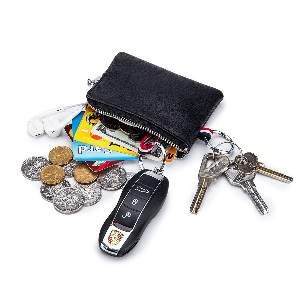 Men's Leather Mini Soft Zip Driving License Coin Purses