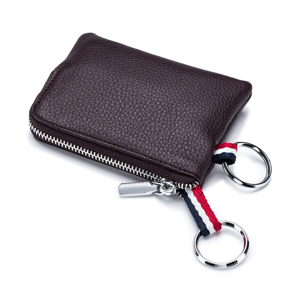 Men's Leather Mini Soft Zip Driving License Coin Purses