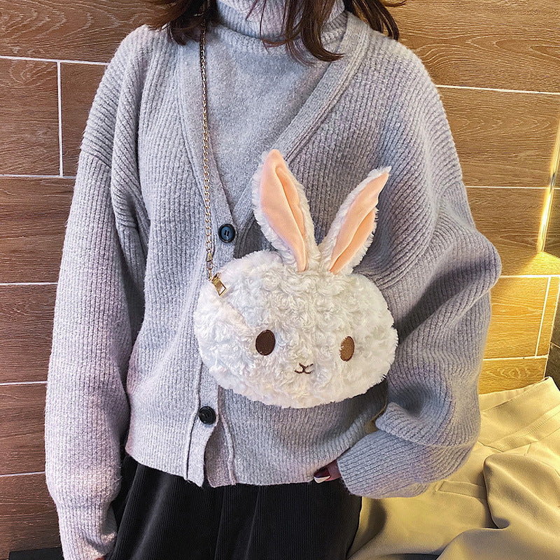 Women's Cute Rabbit Cartoon Plush Doll Sweet Bags