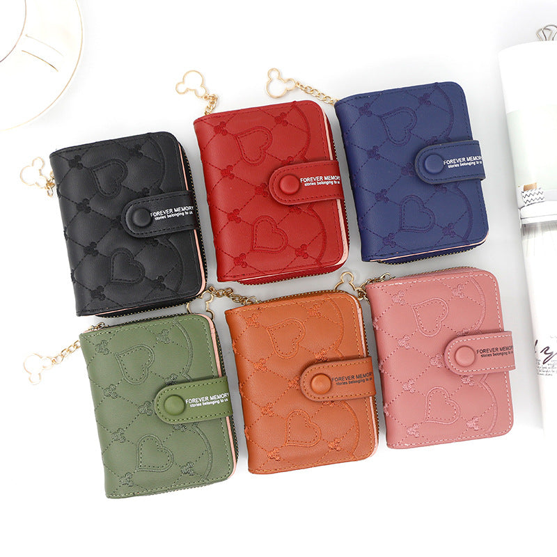 Women's Personalized Short Zipper Hasp Clutch Love Coin Purses