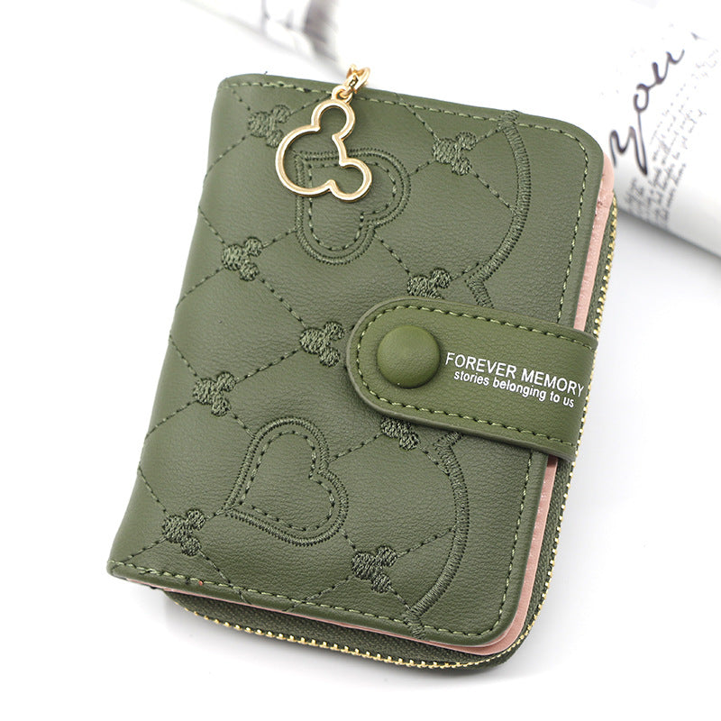 Women's Personalized Short Zipper Hasp Clutch Love Coin Purses