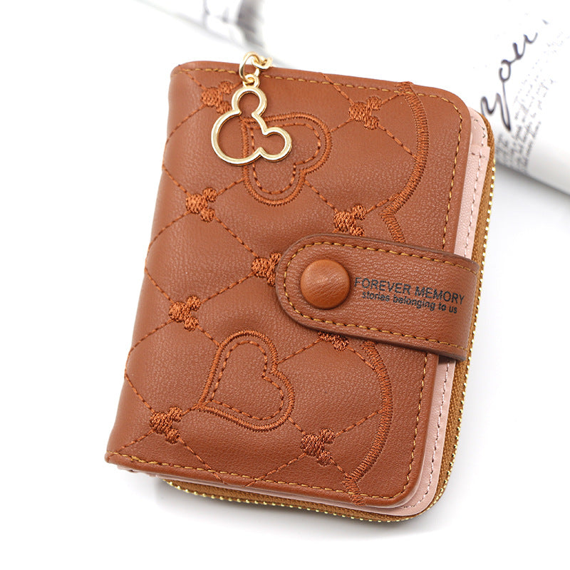 Women's Personalized Short Zipper Hasp Clutch Love Coin Purses