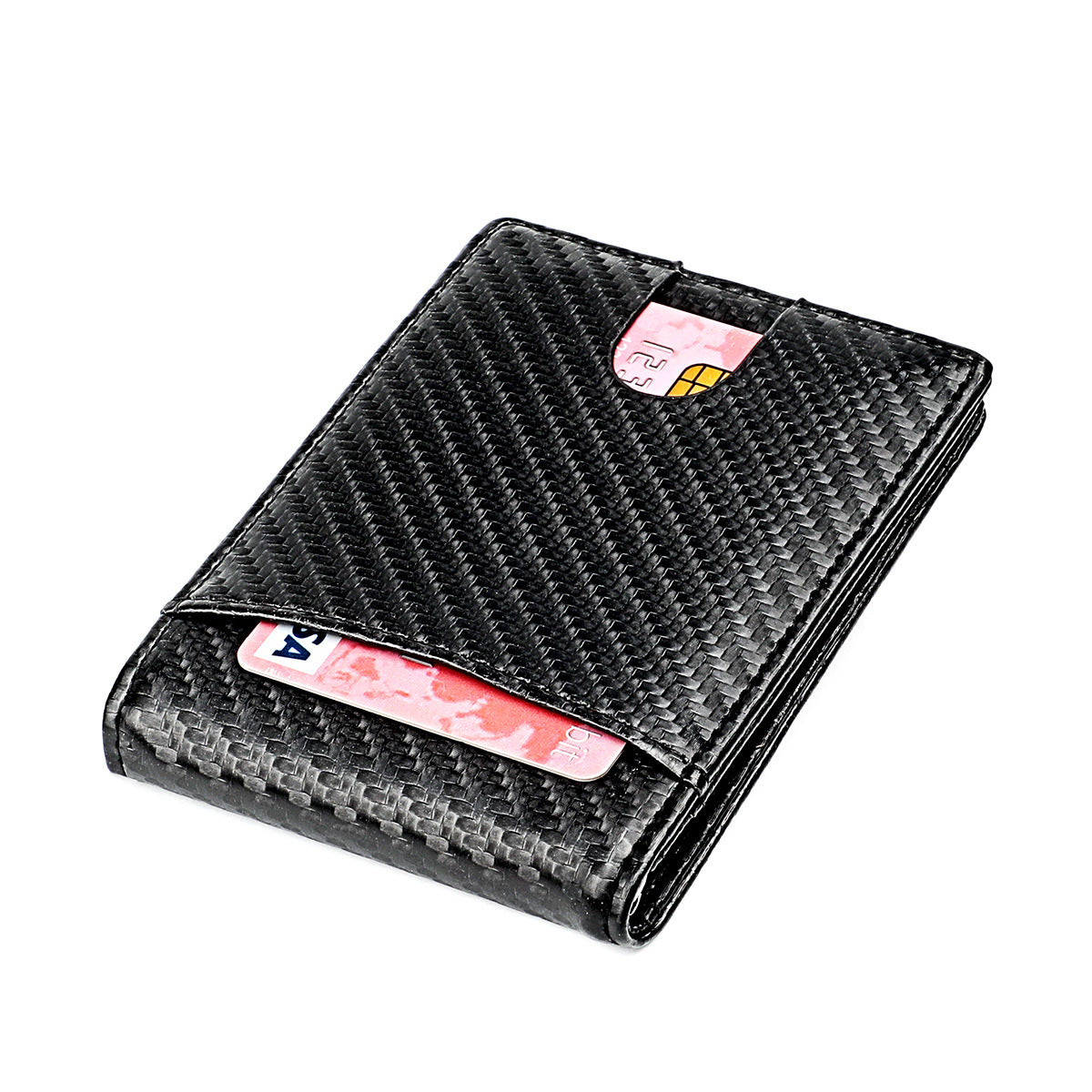 Men's Pocket Beauty Clip Carbon Fiber Pattern Swiping First Layer Men's Wallets