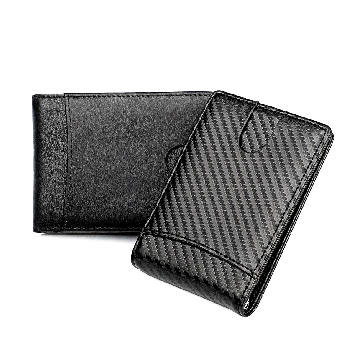 Men's Pocket Beauty Clip Carbon Fiber Pattern Swiping First Layer Men's Wallets
