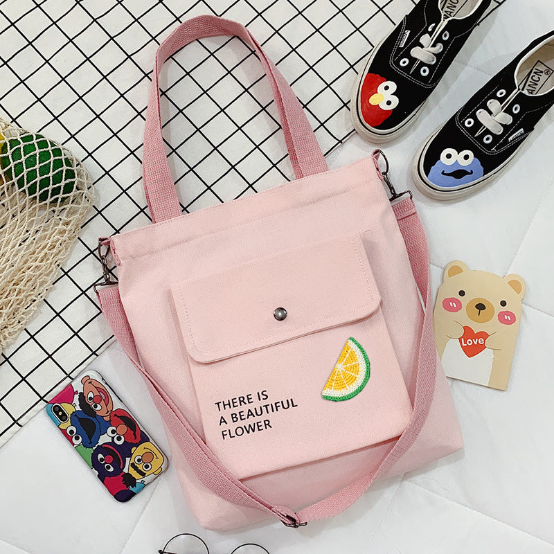 Canvas Printed College Class Portable Female Crossbody Bags