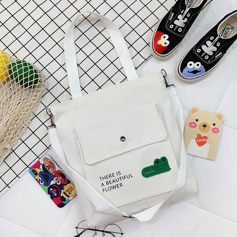 Canvas Printed College Class Portable Female Crossbody Bags