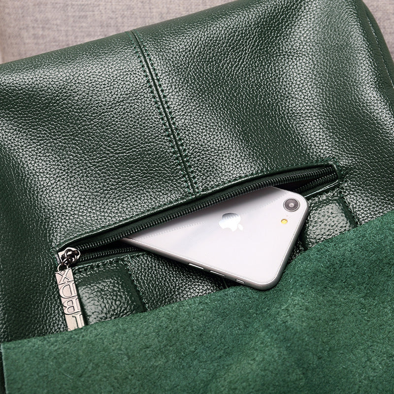 Women's Paul Ge Clamshell Leather Portable Pillow Boston Large Handbags