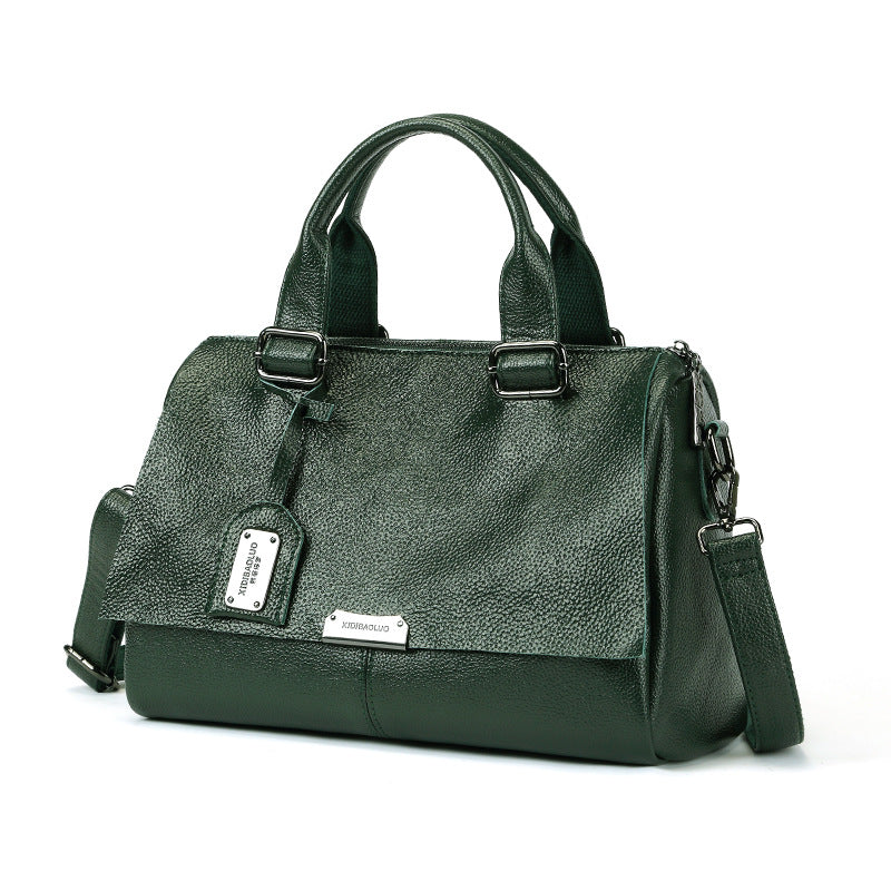 Women's Paul Ge Clamshell Leather Portable Pillow Boston Large Handbags