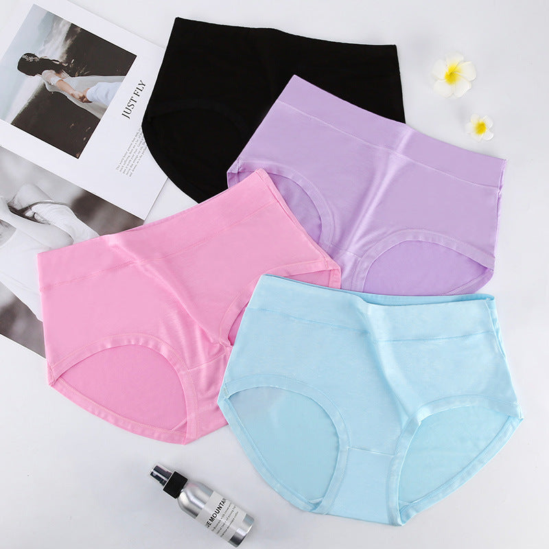 Women's High Waist Simple Hip Lifting Breathable Panties