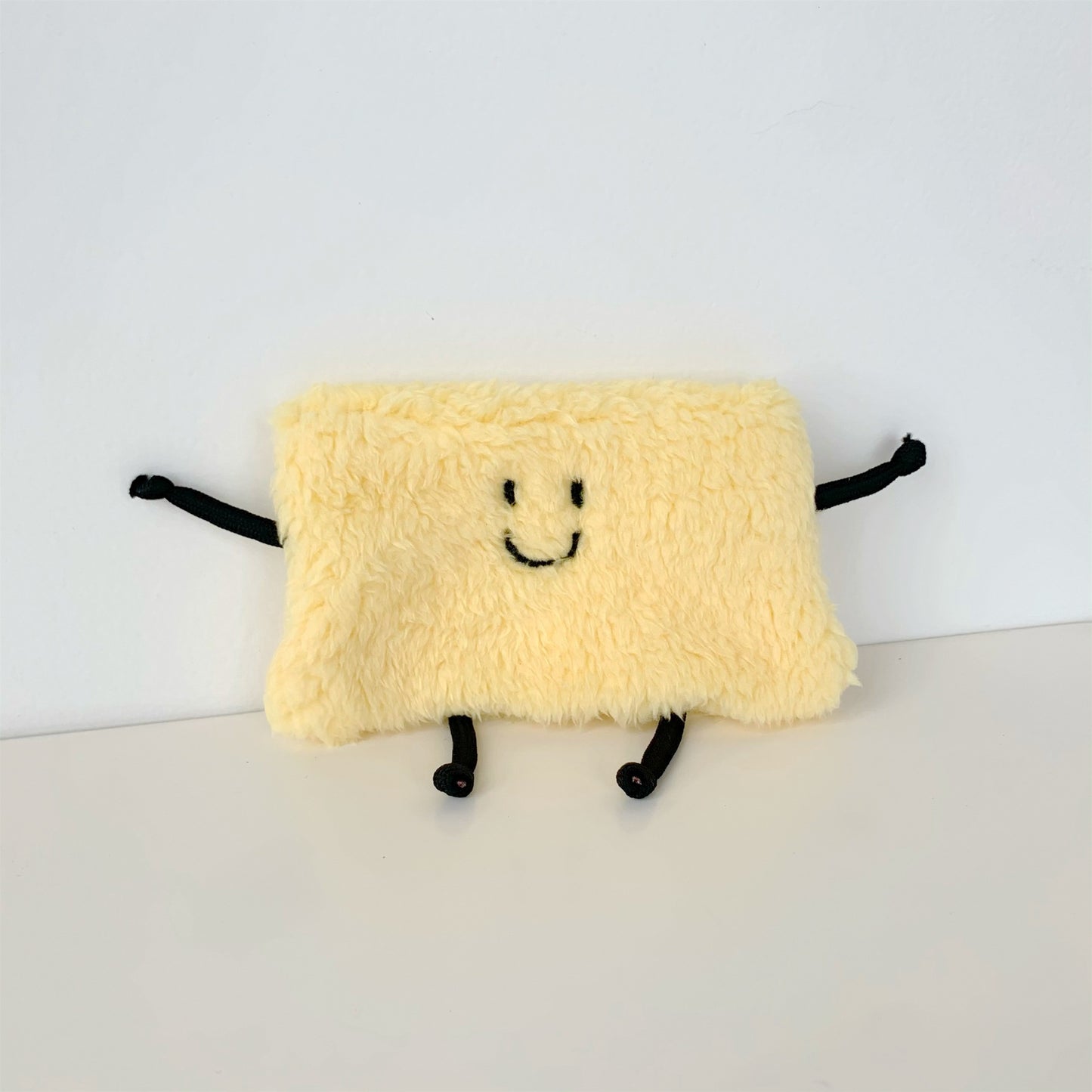 Cute Cheese Villain Cartoon Smiley Face Embroidered Card Holder