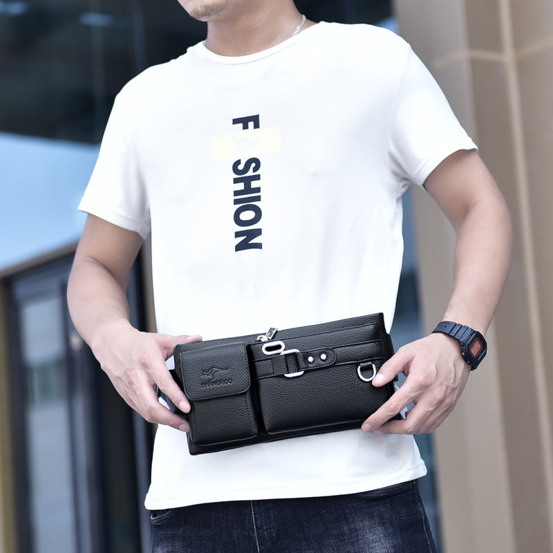Glamorous Men's Mobile Soft Leather Slanted Bags