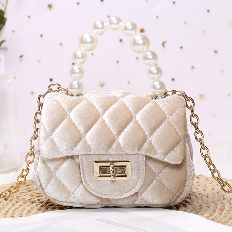 Women's Gold Veet Mini Fashion Pearl Women's Messenger Bag