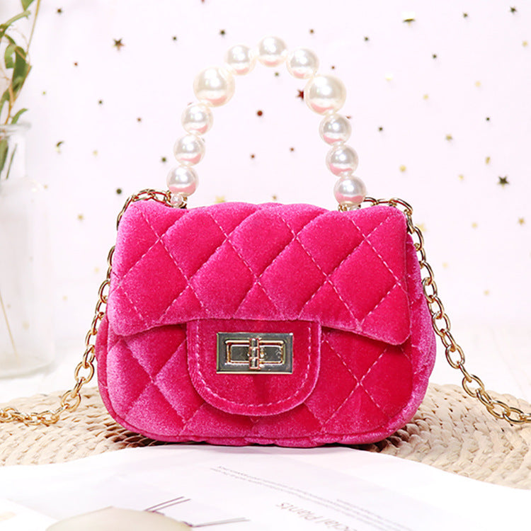 Women's Gold Veet Mini Fashion Pearl Women's Messenger Bag
