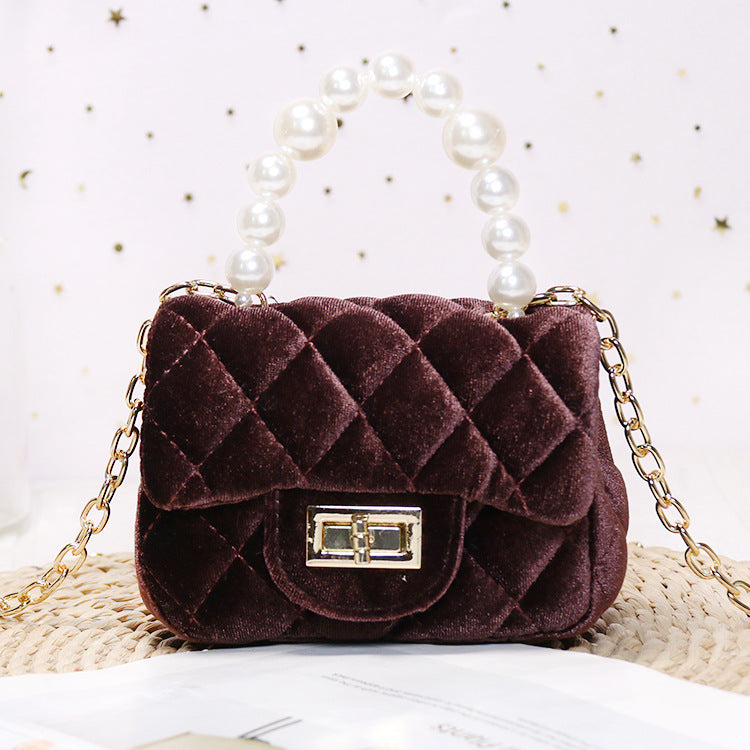 Women's Gold Veet Mini Fashion Pearl Women's Messenger Bag