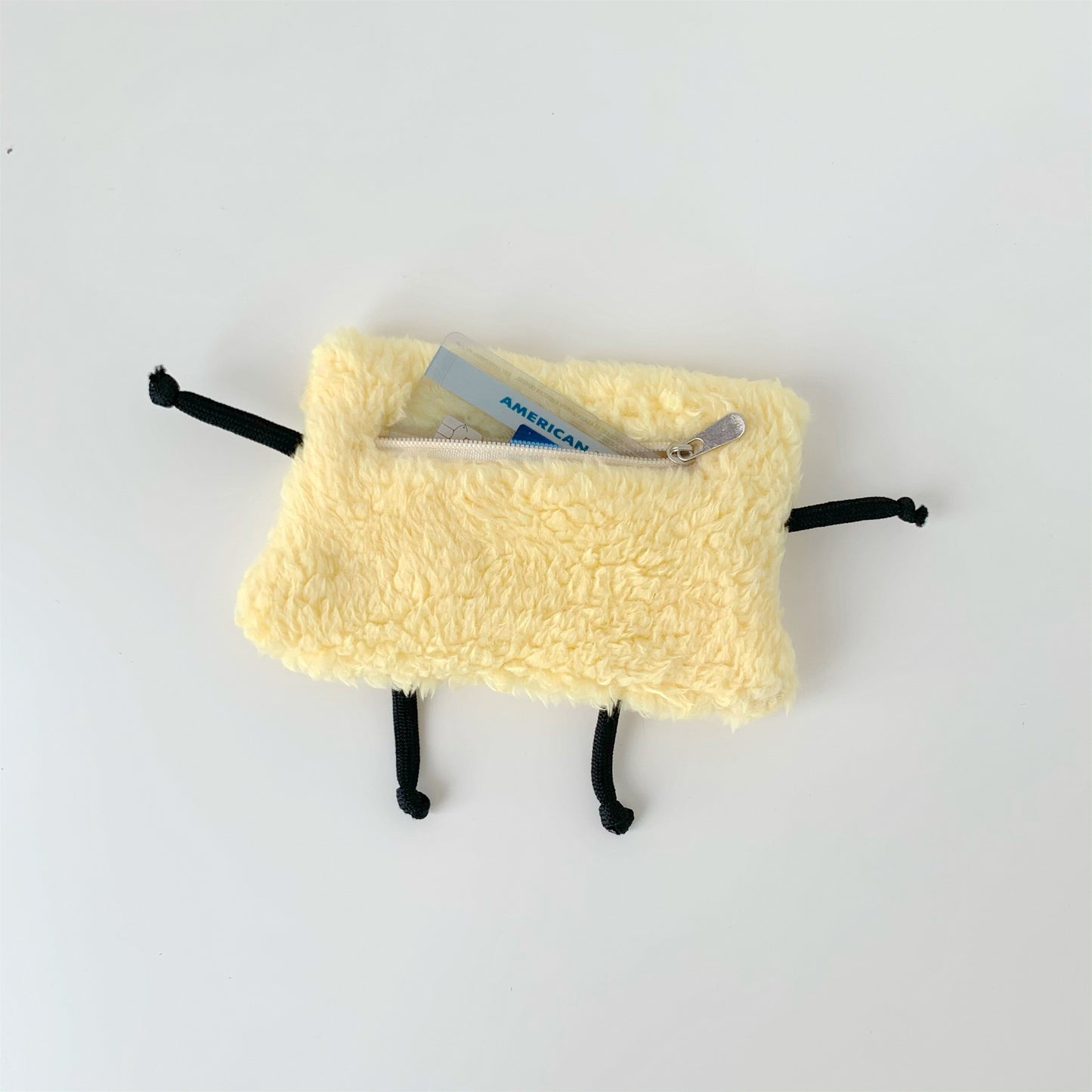 Cute Cheese Villain Cartoon Smiley Face Embroidered Card Holder