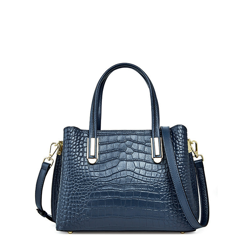 Women's Crocodile Pattern Top Layer Fashionable Temperament Handbags