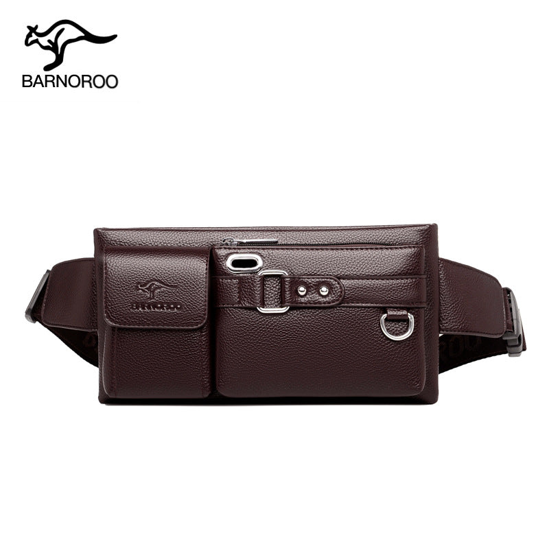 Glamorous Men's Mobile Soft Leather Slanted Bags