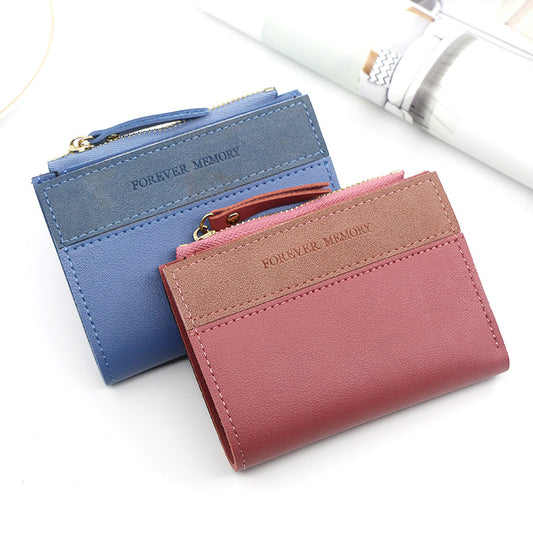 Women's Fashion Short Contrast Color Tassel Zipper Ladies Wallets