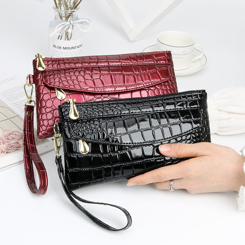 Women's Fashion Clutch Mobile Glossy Pouch Handbags