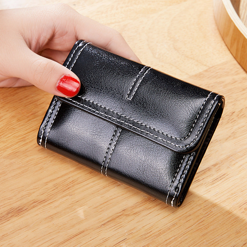 Women's Retro Oil Wax Skin Multiple Slots Ladies Wallets