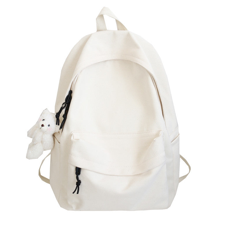 Fashion Canvas Female Korean College Solid Backpacks