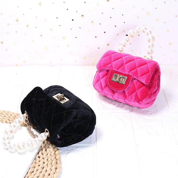 Women's Gold Veet Mini Fashion Pearl Women's Messenger Bag