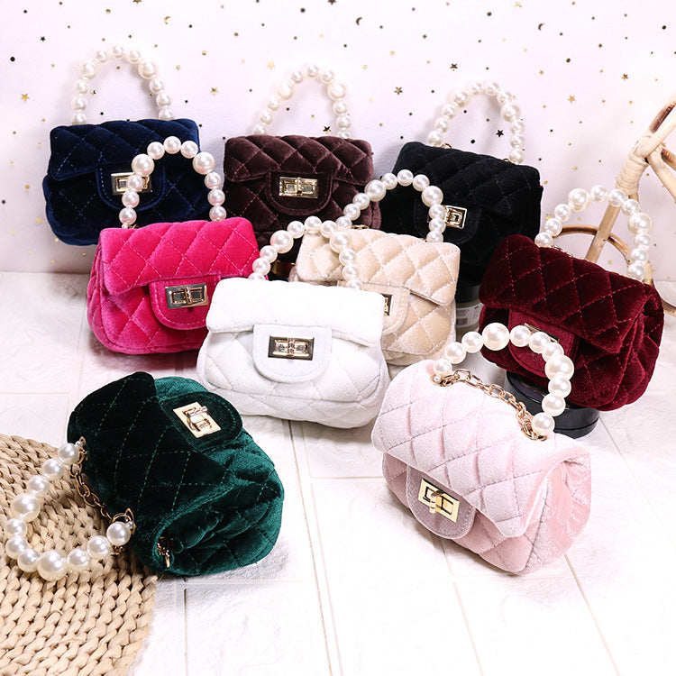 Women's Gold Veet Mini Fashion Pearl Women's Messenger Bag