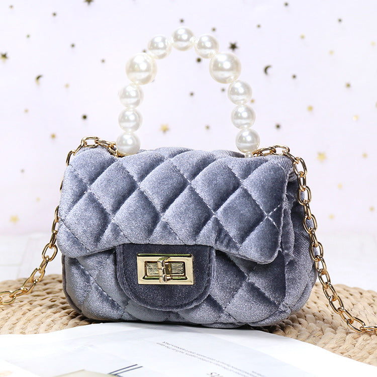 Women's Gold Veet Mini Fashion Pearl Women's Messenger Bag