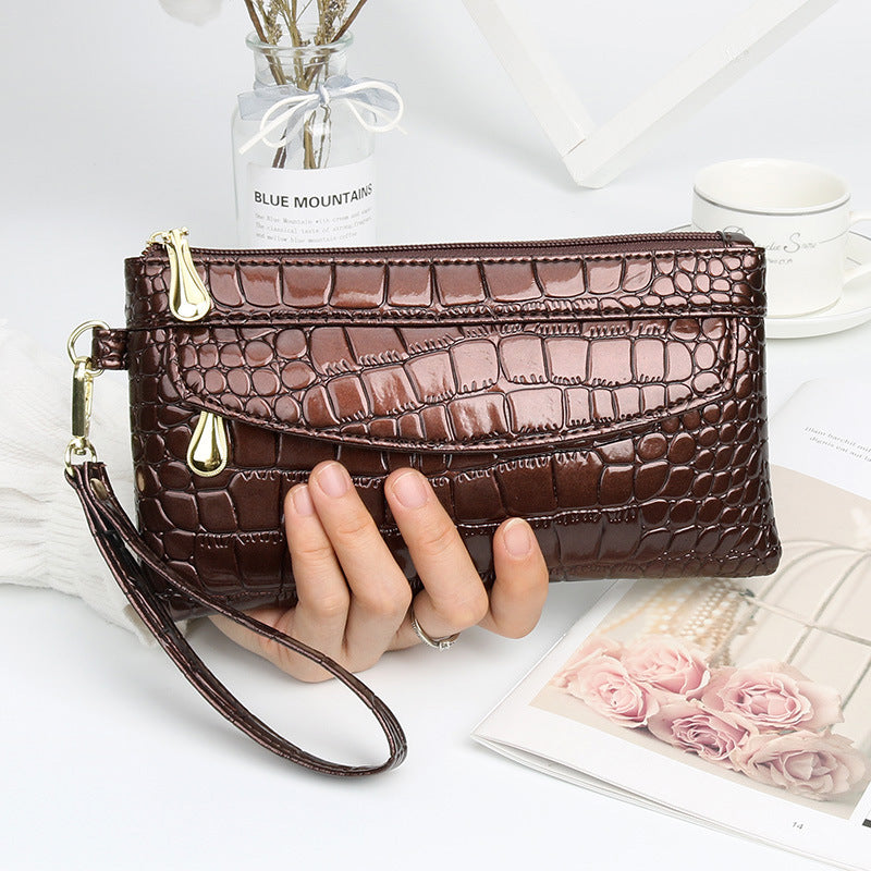 Women's Fashion Clutch Mobile Glossy Pouch Handbags